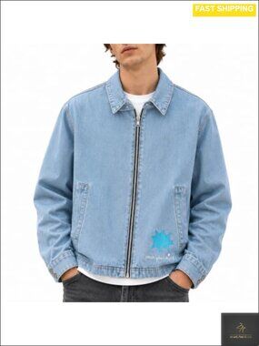 Oversized Denim Jacket Zip Up Jean Jacket Coat Fall Outfits